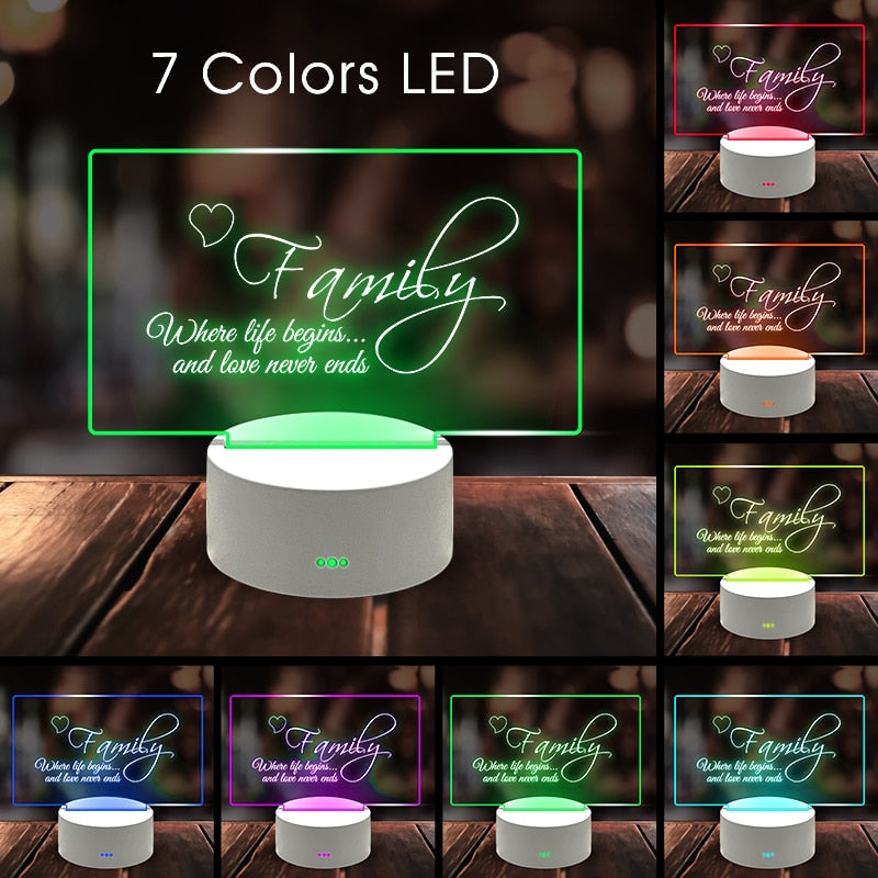 Customizable Note Message Board Led Night Light USB