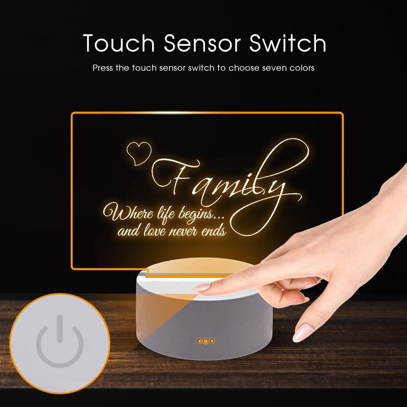 Customizable Note Message Board Led Night Light USB