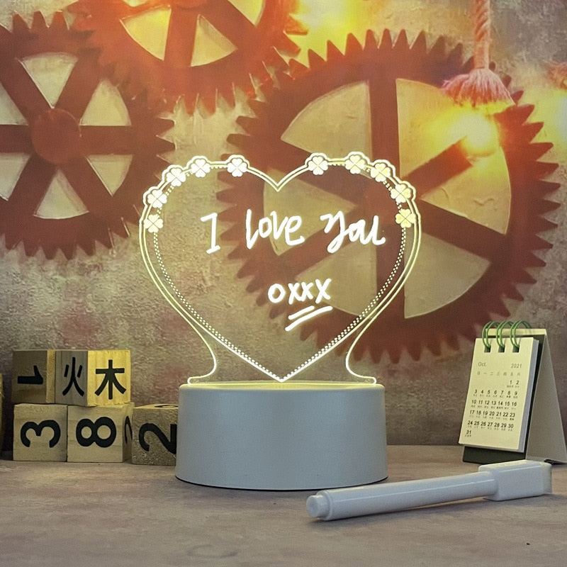 Customizable Note Message Board Led Night Light USB